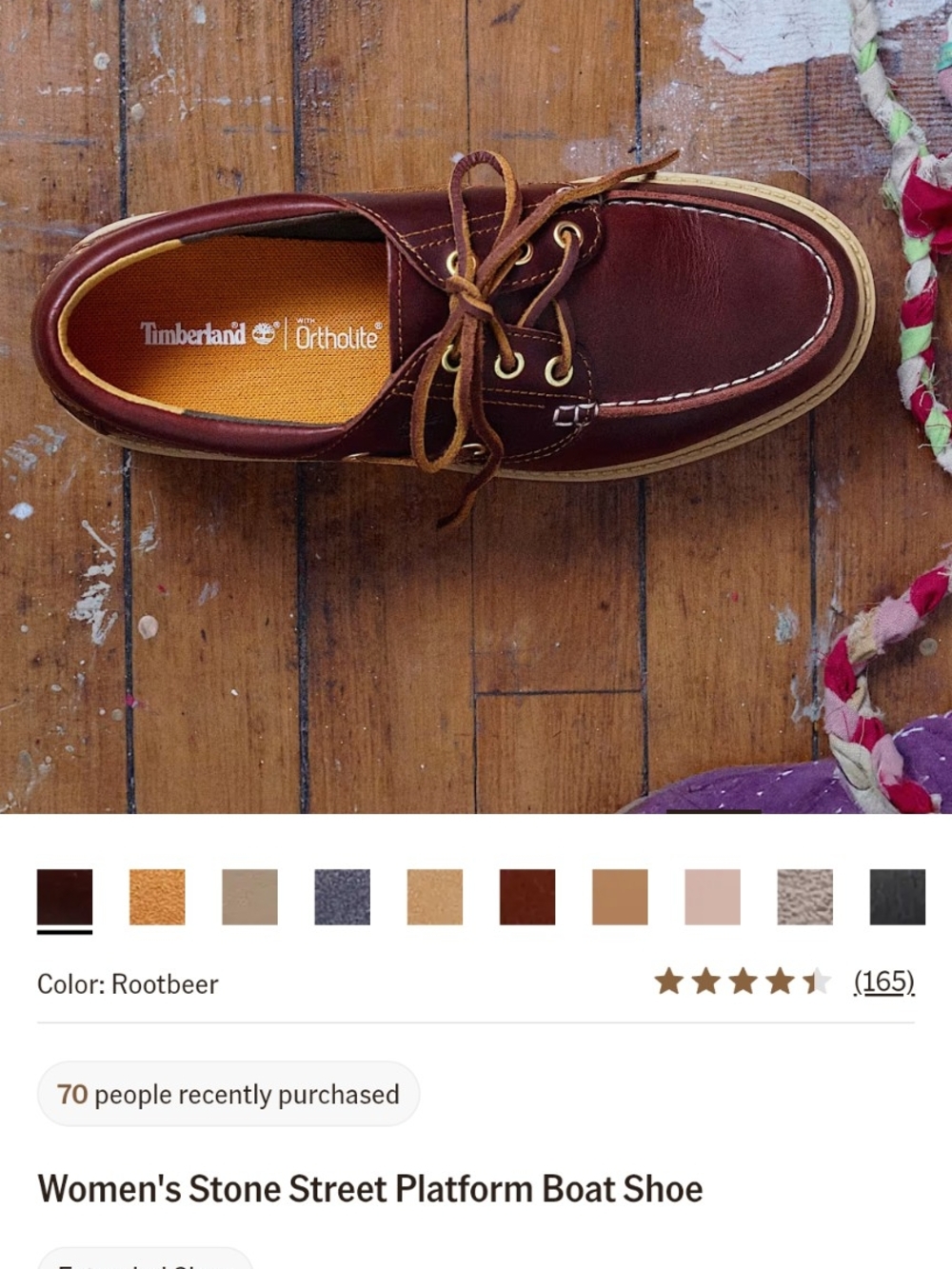 Women's Timberland Stone Street Platform Boat Shoe in Rootbeer